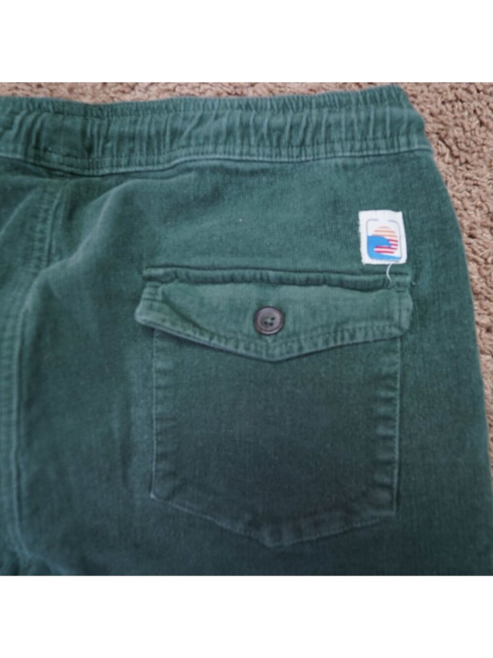 Laguna Corduroy Jogger Pants Mens M Green Slim Fit Stretch Beach Casual - Picture 4 of 9